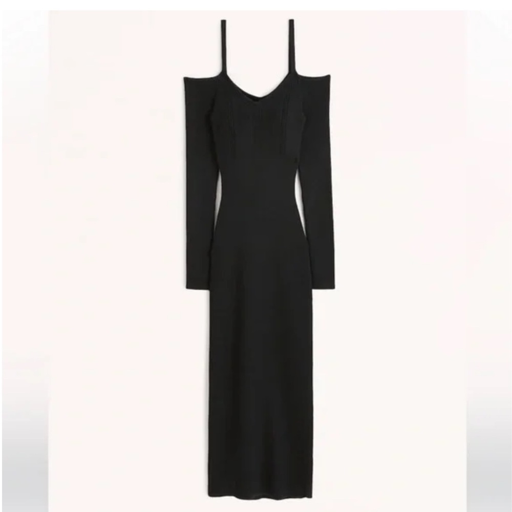 Abercrombie and Fitch Long-Sleeve Strappy Midi Sweater Dress